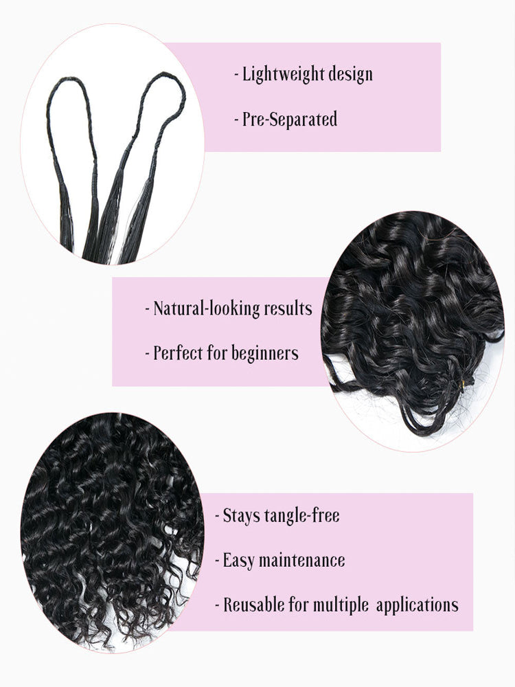 Moshe Water Wave  Crochet Human 80 or 100 Strands Hair 100Gram