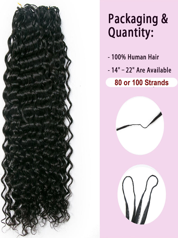 Moshe Water Wave  Crochet Human 80 or 100 Strands Hair 100Gram