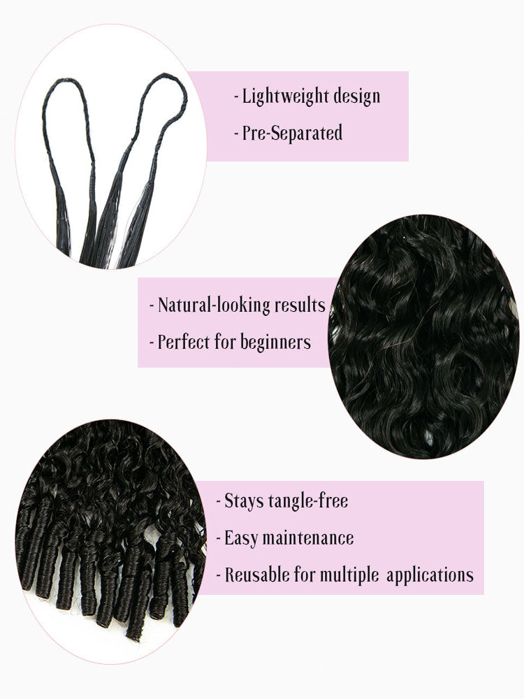 Moshe Burmese Culry End  Feather Crochet Human Hair Extension 100Gram