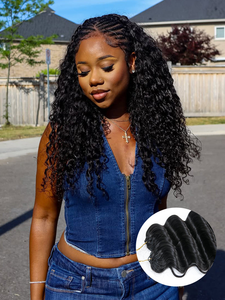 Moshe Deep Wave  Crochet Human Hair 100Gram