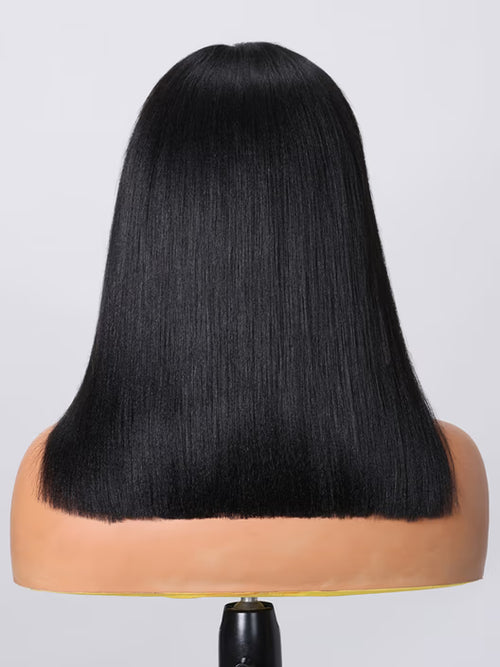 Moshe 12A 13x4 Yaki Straight Bob Wigs Glueless Lace Natural Look 180% Density