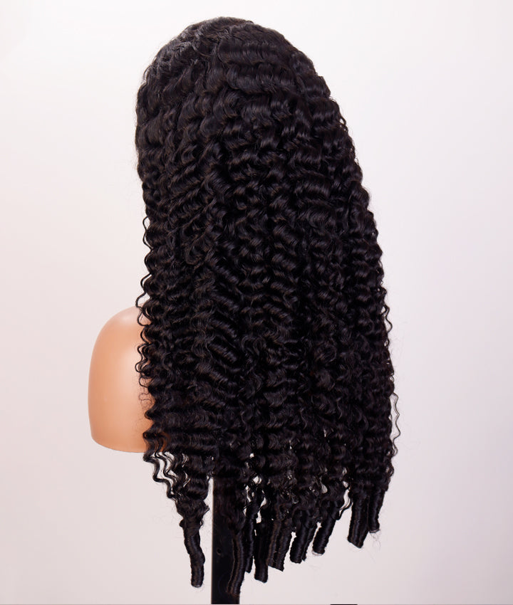 Moshe Burmese Curly End Wigs Glueless Wear Go Wig HD 13X4 Lace with Bleached Knots