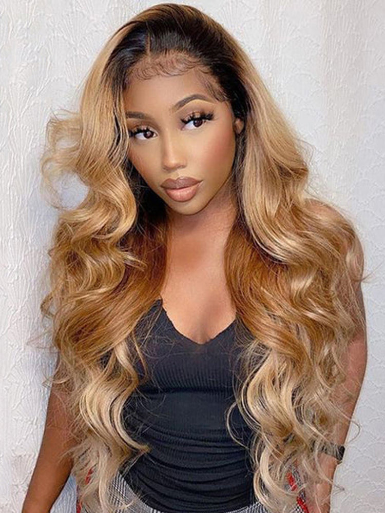 Moshe Ombre Honey Blonde Wig  Seamless Blending 13X4 Lace Invisiable Knots