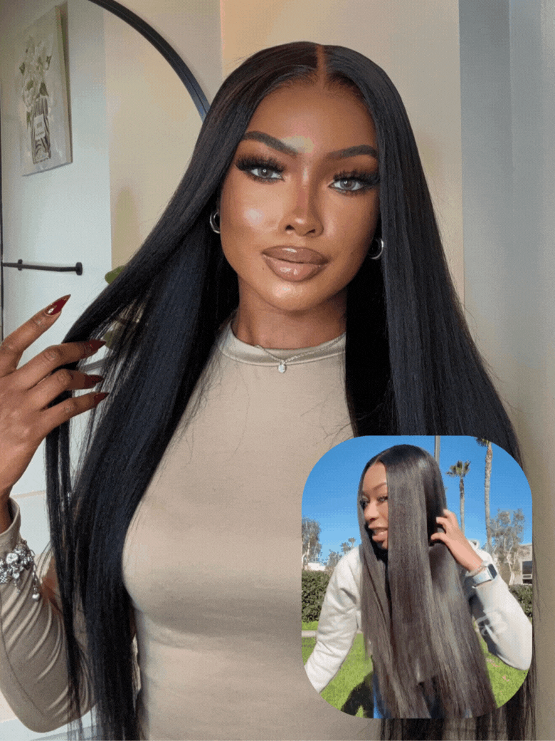 Moshe Yaki Straight Wigs Natural Look Wear Go Wig HD 13X4 Lace with Natural Hairline