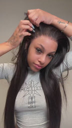 Moshe Glueless Pre Hairline Edge Wear Go Wig Straight HD 13X4 Lace with Bleached Knots