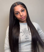 Moshe Glueless Pre Hairline Edge Wear Go Wig Straight HD 13X4 Lace with Bleached Knots