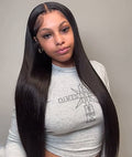 Moshe Glueless Pre Hairline Edge Wear Go Wig Straight HD 13X4 Lace with Bleached Knots