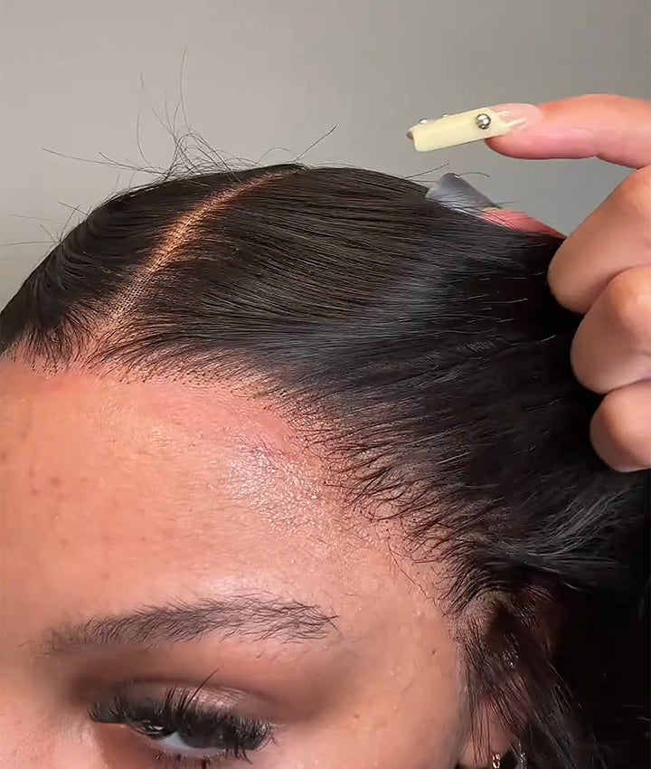 Moshe Glueless Pre Hairline Edge Wear Go Wig Straight HD 13X4 Lace with Bleached Knots