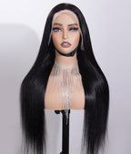 Moshe Glueless Pre Hairline Edge Wear Go Wig Straight HD 13X4 Lace with Bleached Knots