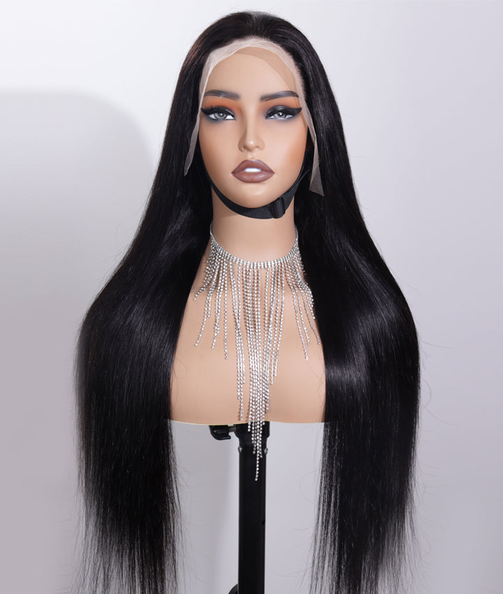 Moshe Glueless Pre Hairline Edge Wear Go Wig Straight HD 13X4 Lace with Bleached Knots