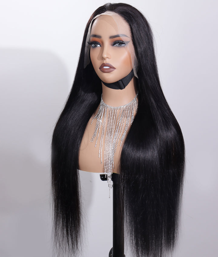 Moshe Glueless Pre Hairline Edge Wear Go Wig Straight HD 13X4 Lace with Bleached Knots