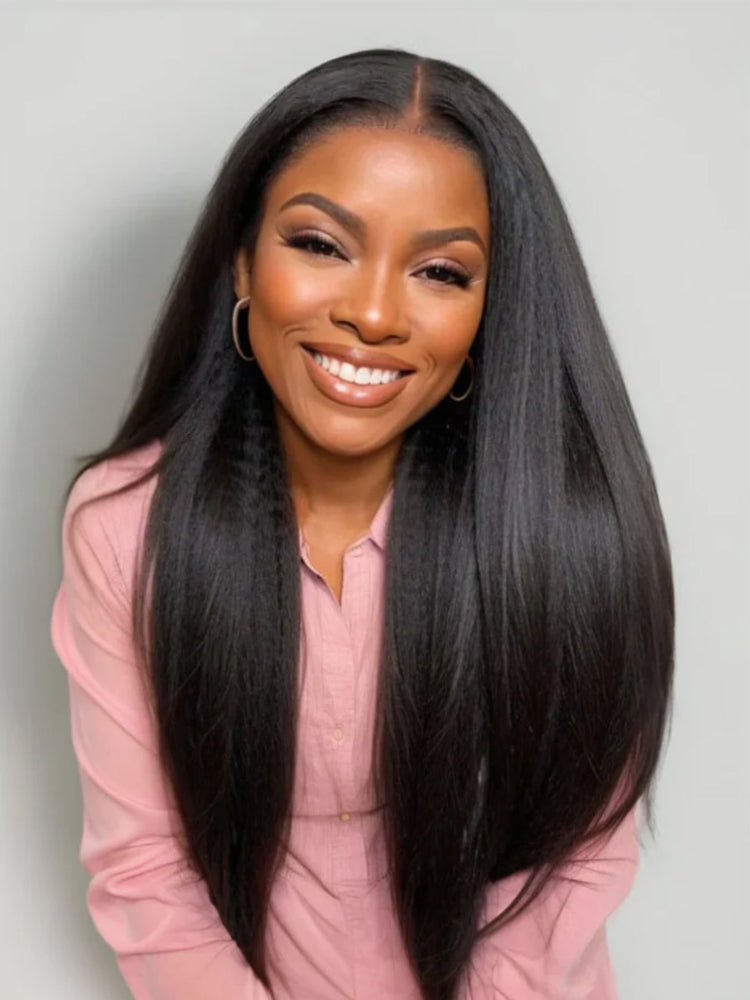 Moshe Yaki Straight V Part Wigs Natural Look Wear Go Wig No Lace Eady Installing